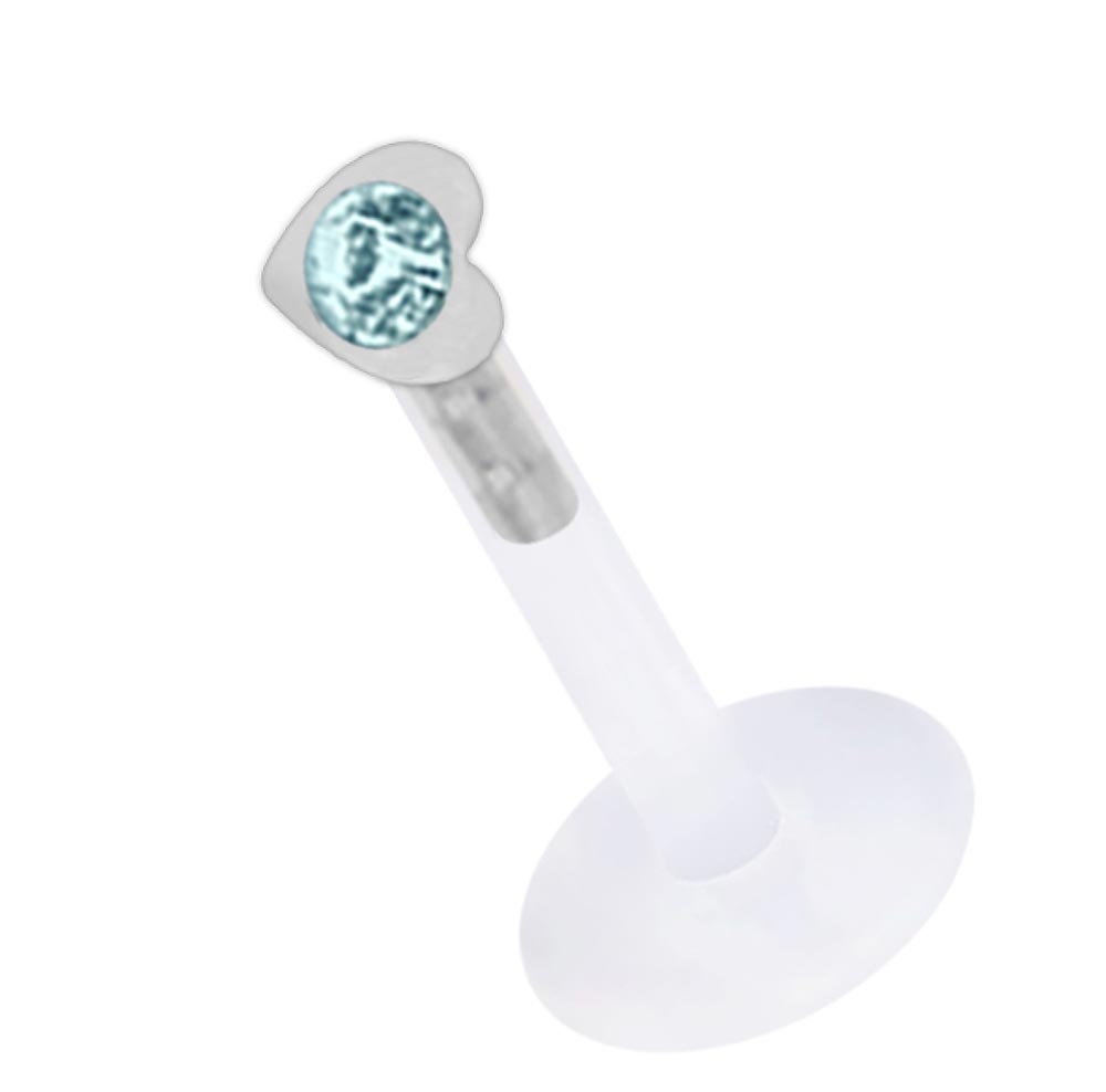 Bild von Madonna Piercing Teflon Labret Stecksystem 1,2 mm + Herz