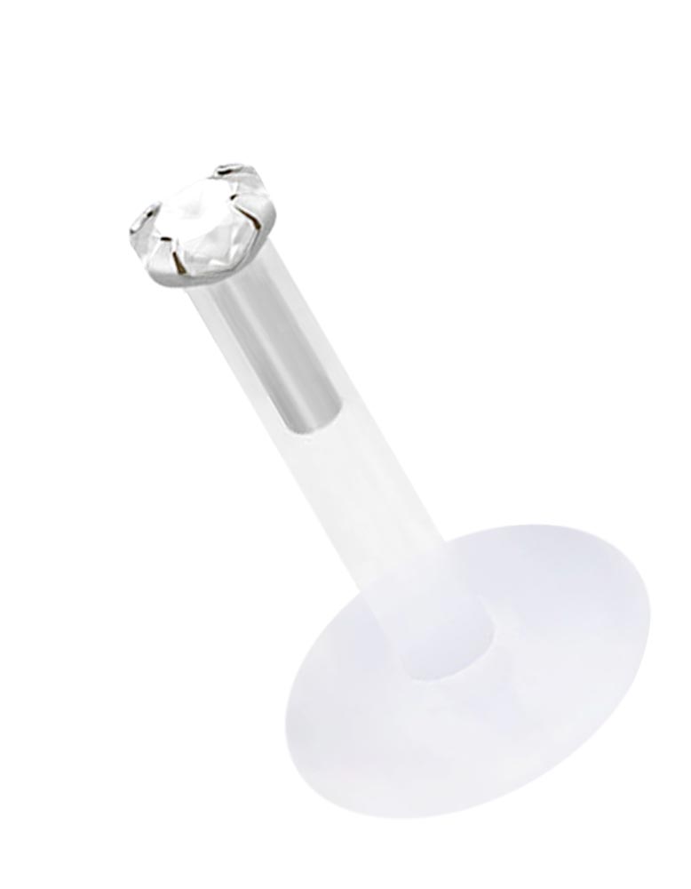 Bild von Madonna Piercing Teflon Labret Stecksystem 1,2 mm + Stein